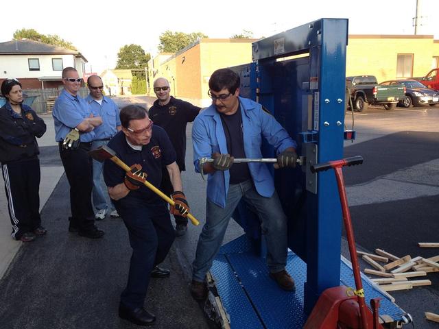 Forcible Entry simulator training At Station 1. June 2013
